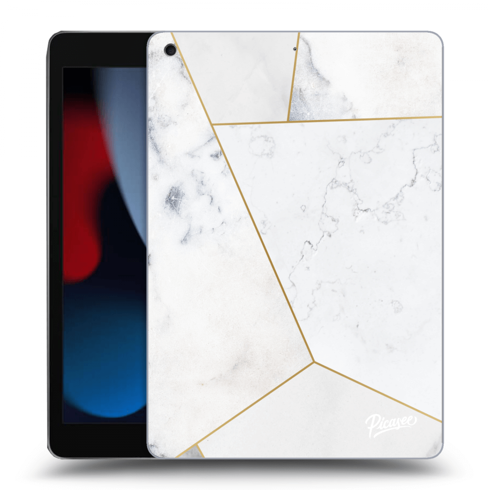Picasee silikonski prozorni ovitek za Apple iPad 10.2" 2021 (9. gen) - White tile