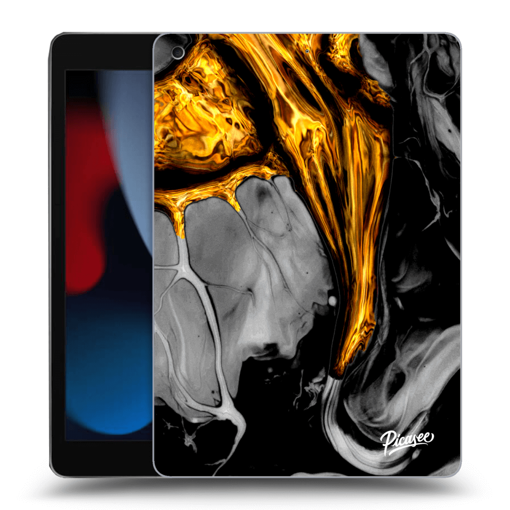 Picasee silikonski črni ovitek za Apple iPad 10.2" 2021 (9. gen) - Black Gold