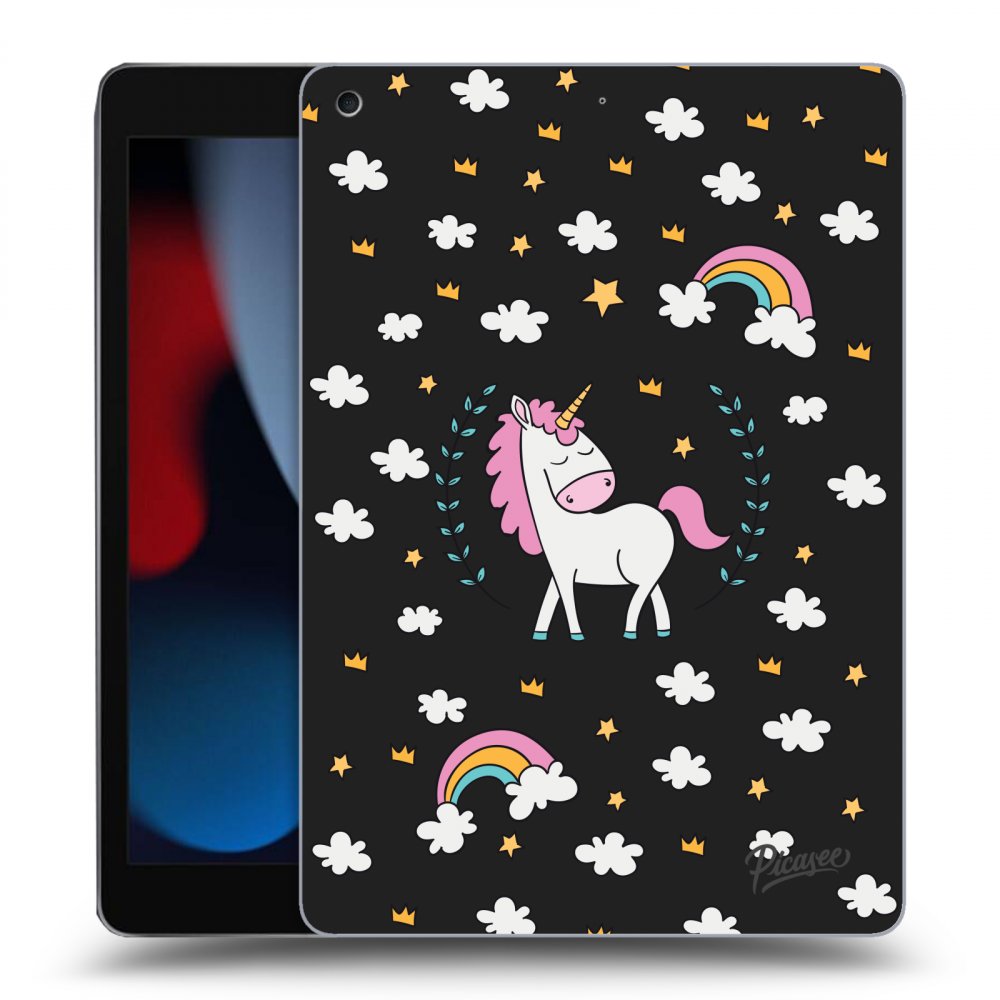 Picasee silikonski črni ovitek za Apple iPad 10.2" 2021 (9. gen) - Unicorn star heaven