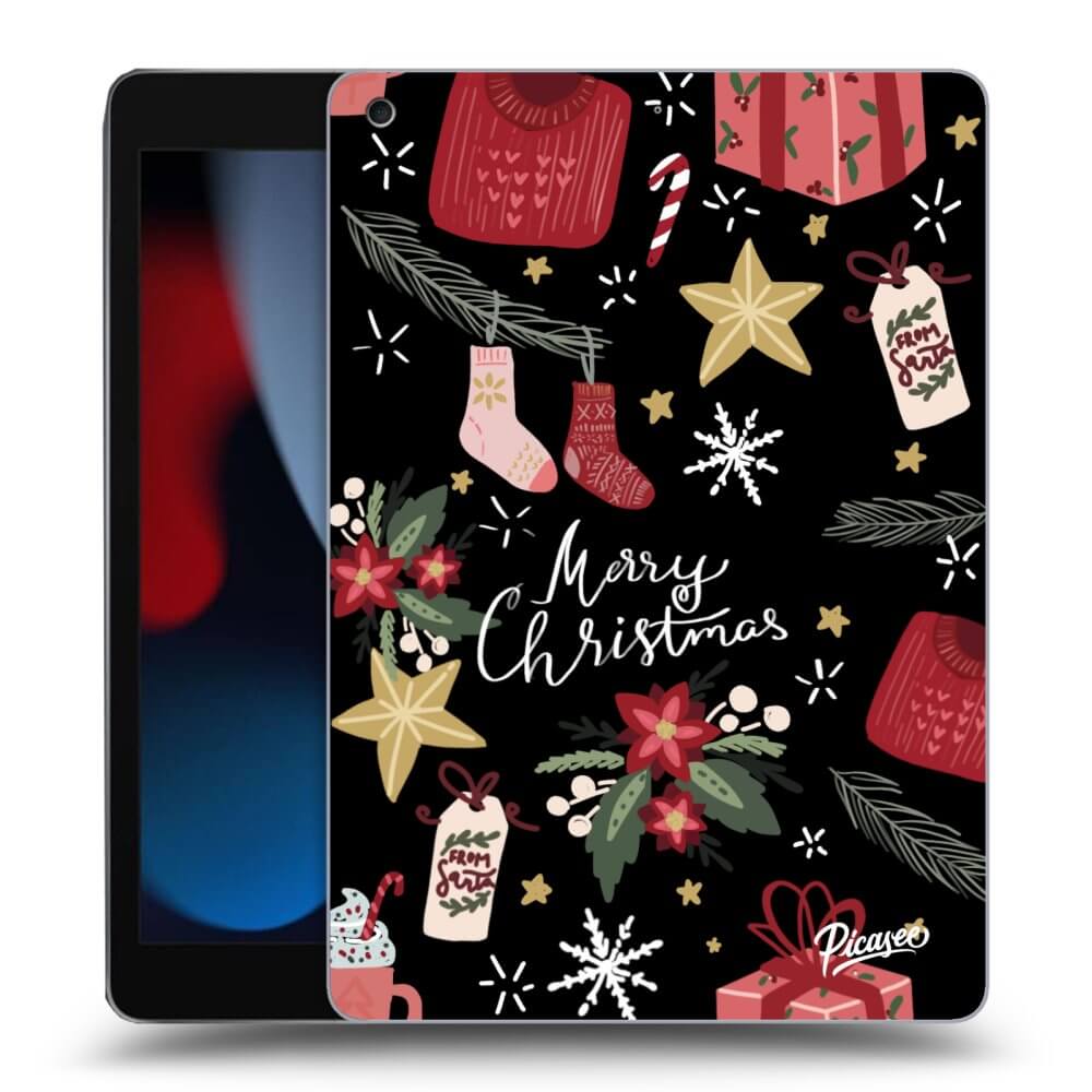 Picasee silikonski črni ovitek za Apple iPad 10.2" 2021 (9. gen) - Christmas