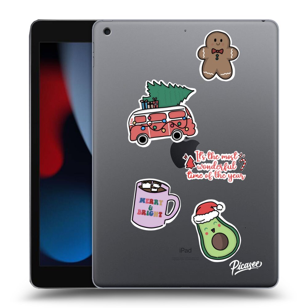 Picasee silikonski prozorni ovitek za Apple iPad 10.2" 2021 (9. gen) - Christmas Stickers