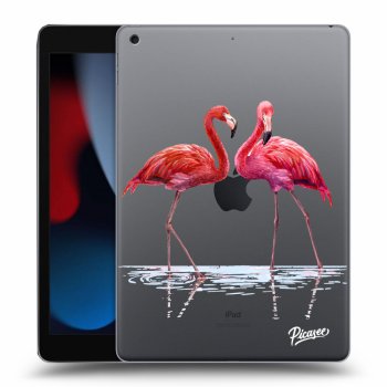 Picasee silikonski prozorni ovitek za Apple iPad 10.2" 2021 (9. gen) - Flamingos couple