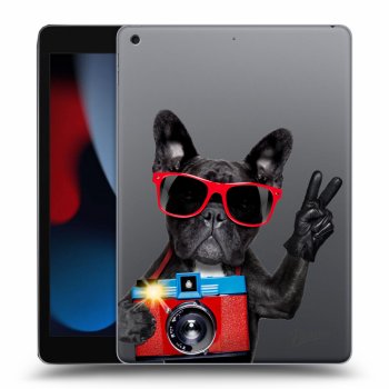 Picasee silikonski prozorni ovitek za Apple iPad 10.2" 2021 (9. gen) - French Bulldog