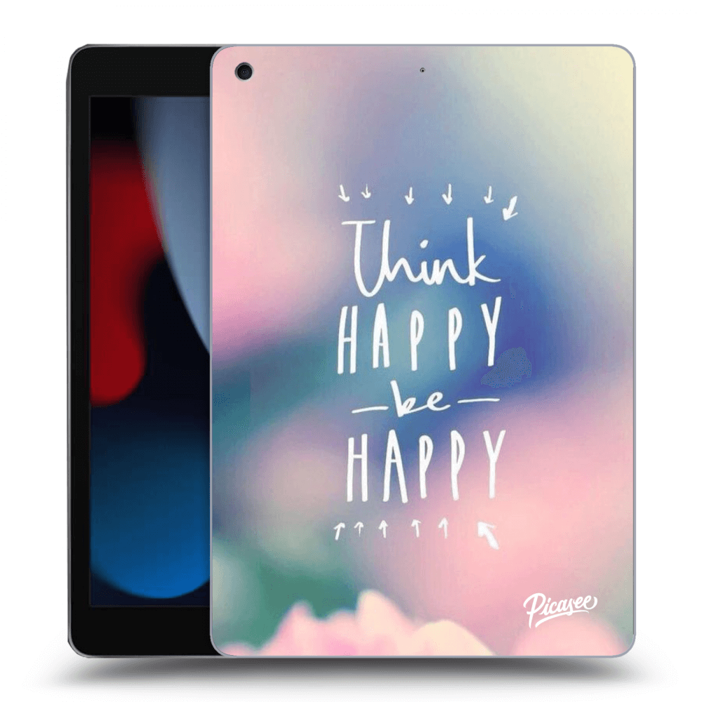 Picasee silikonski črni ovitek za Apple iPad 10.2" 2021 (9. gen) - Think happy be happy