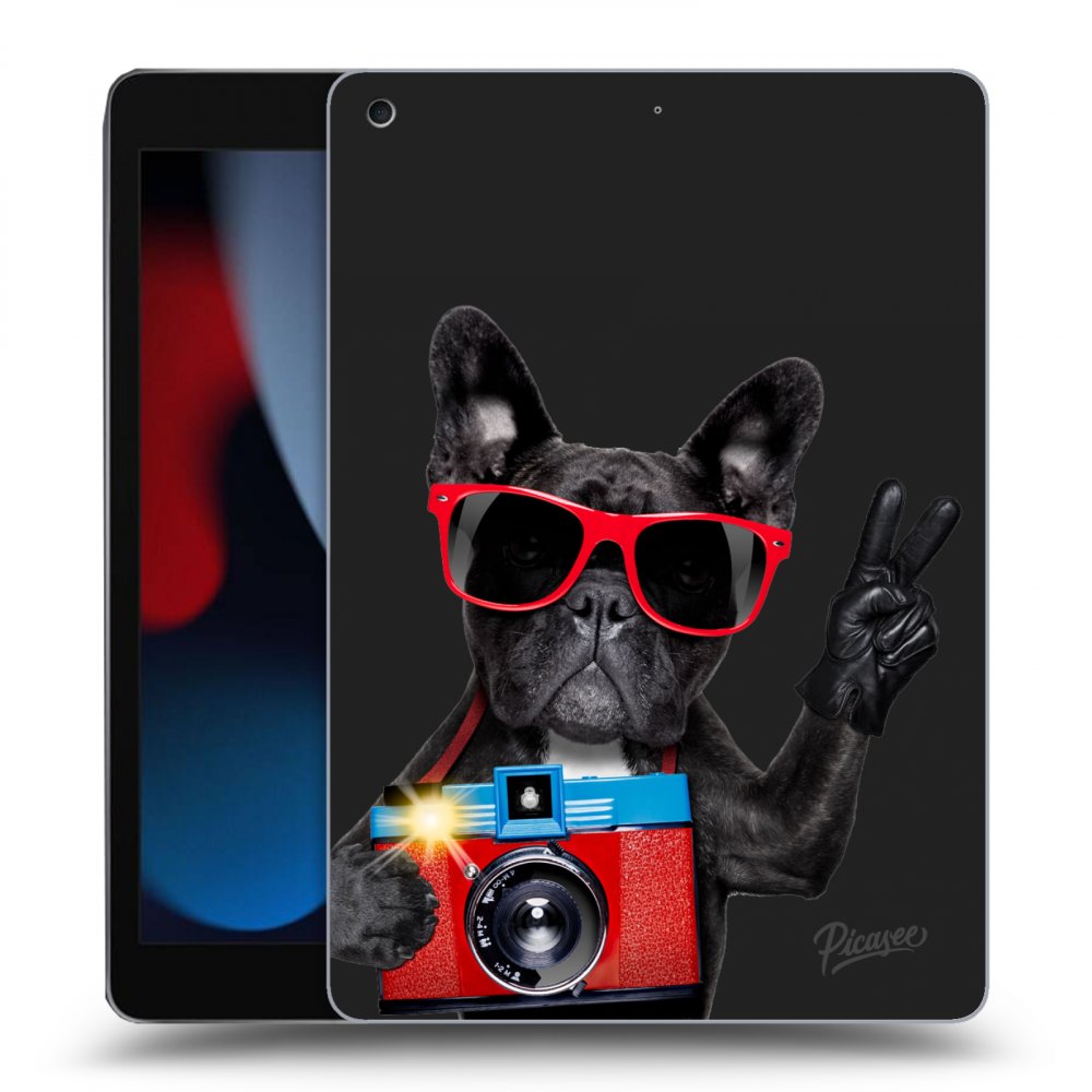 Picasee silikonski črni ovitek za Apple iPad 10.2" 2021 (9. gen) - French Bulldog