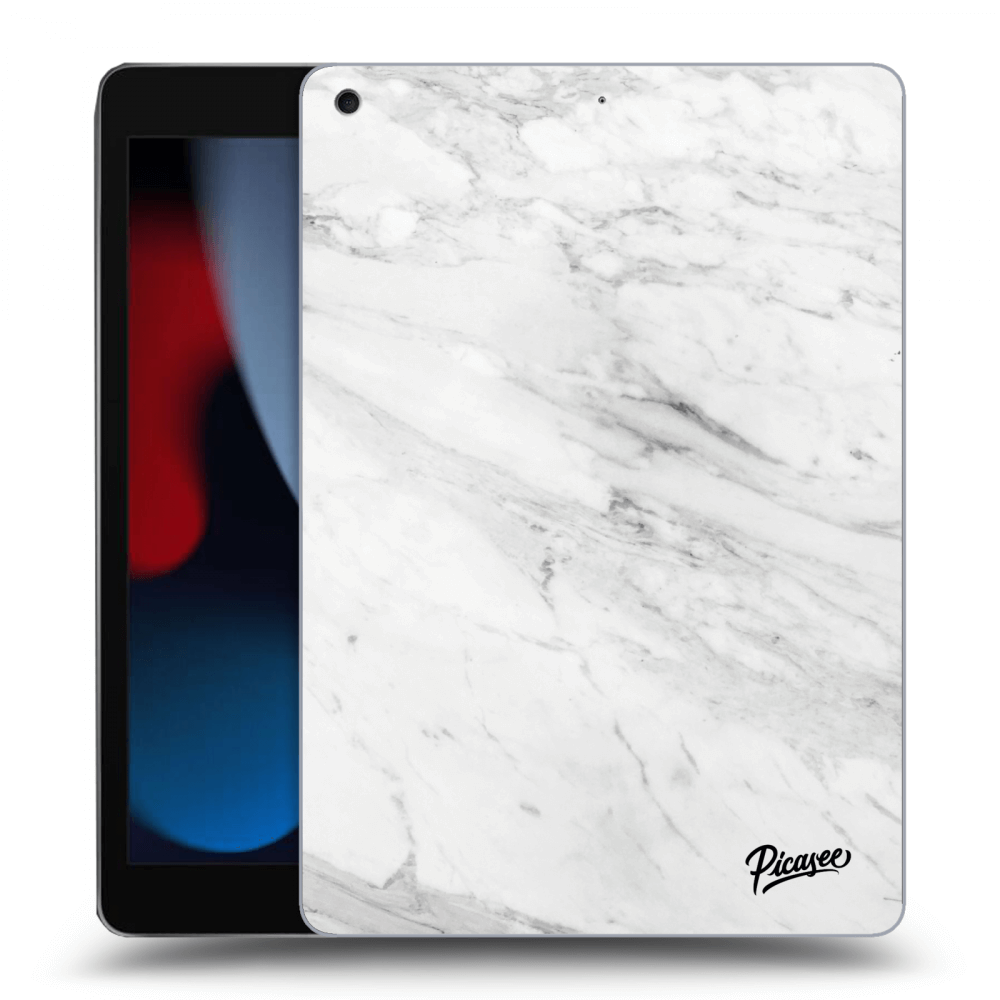 Picasee silikonski črni ovitek za Apple iPad 10.2" 2021 (9. gen) - White marble
