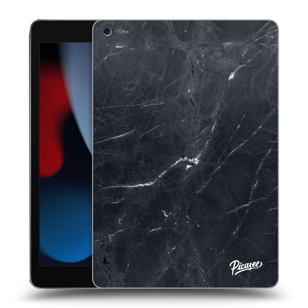 Picasee silikonski črni ovitek za Apple iPad 10.2" 2021 (9. gen) - Black marble