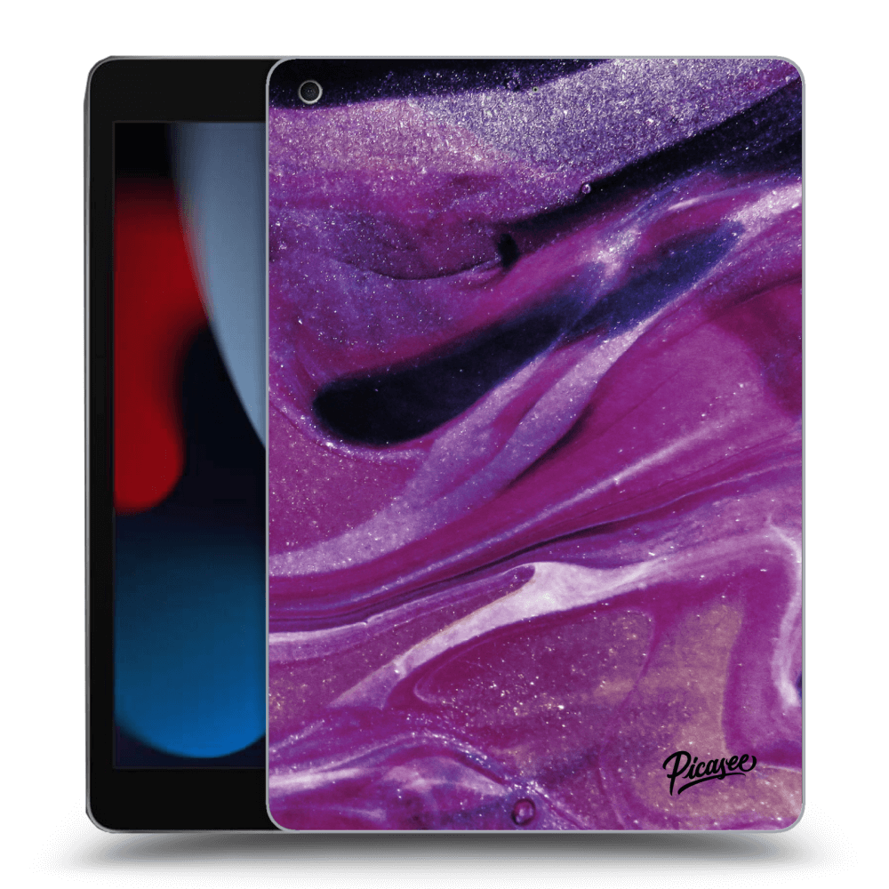 Picasee silikonski prozorni ovitek za Apple iPad 10.2" 2021 (9. gen) - Purple glitter