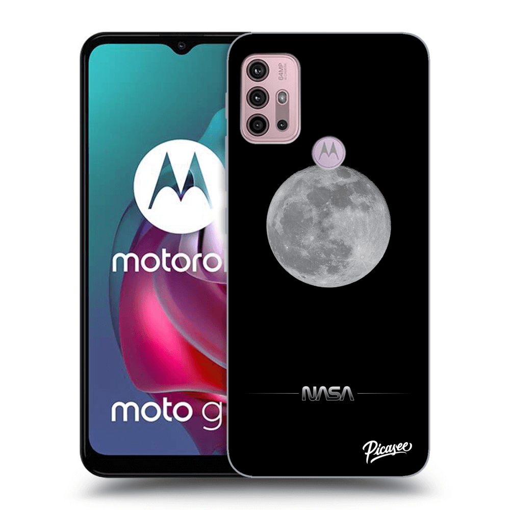 Picasee silikonski črni ovitek za Motorola Moto G30 - Moon Minimal