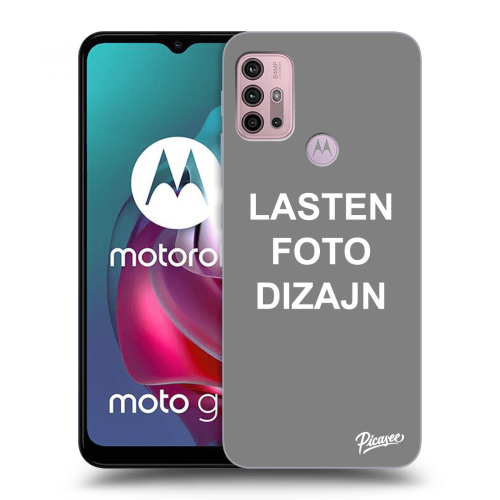 Picasee silikonski črni ovitek za Motorola Moto G30 - Lasten foto dizajn