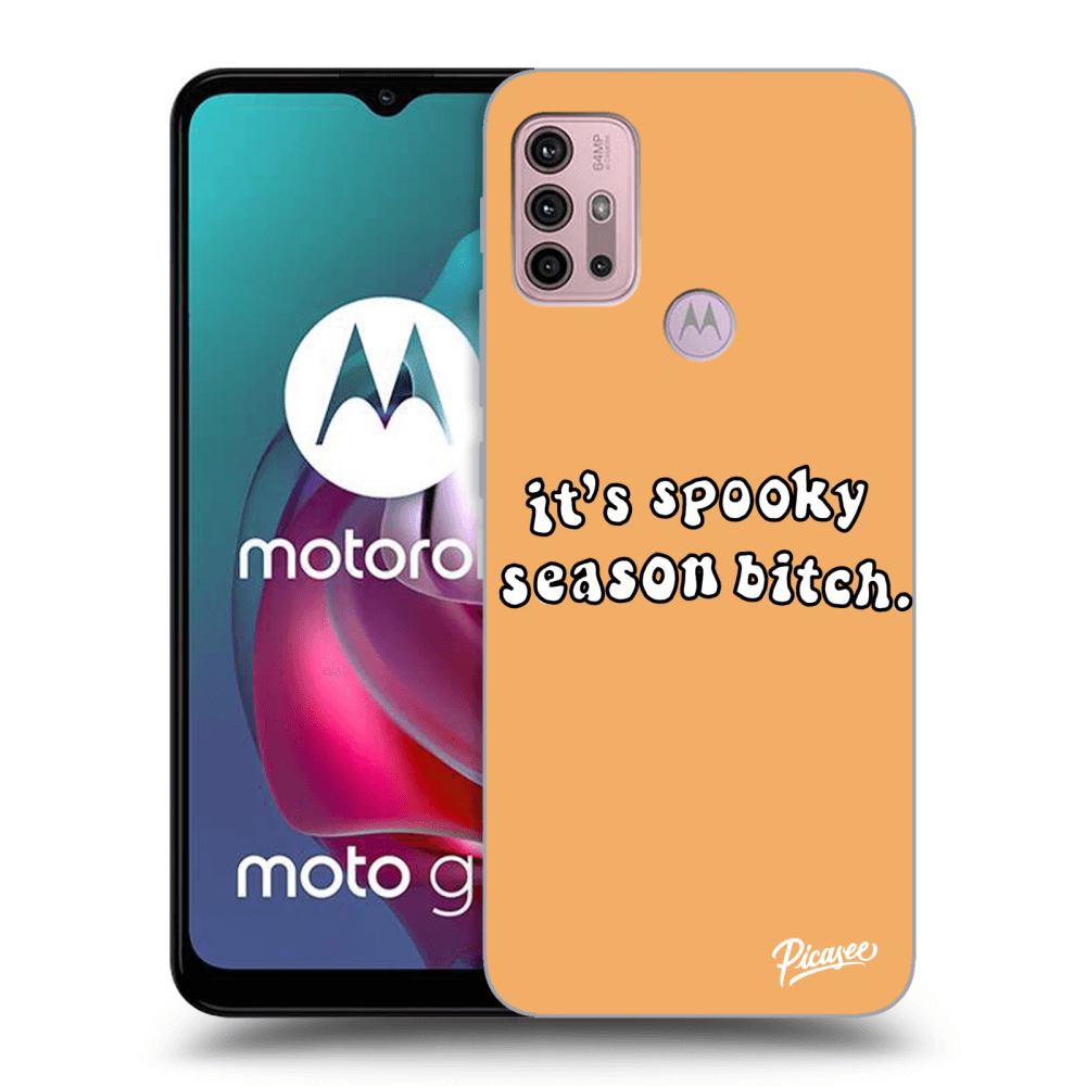 Picasee silikonski črni ovitek za Motorola Moto G30 - Spooky season