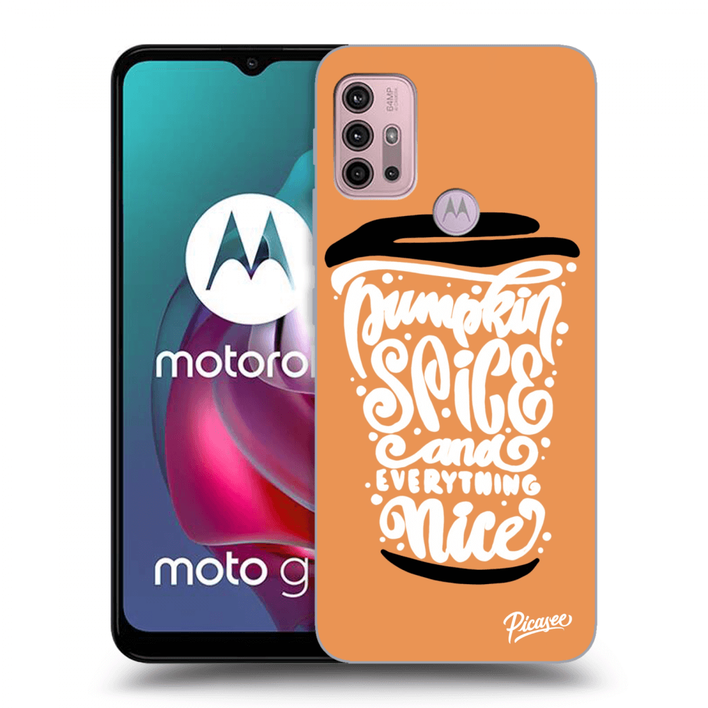Picasee silikonski črni ovitek za Motorola Moto G30 - Pumpkin coffee