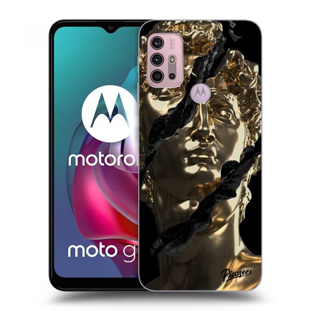 Picasee silikonski črni ovitek za Motorola Moto G30 - Golder
