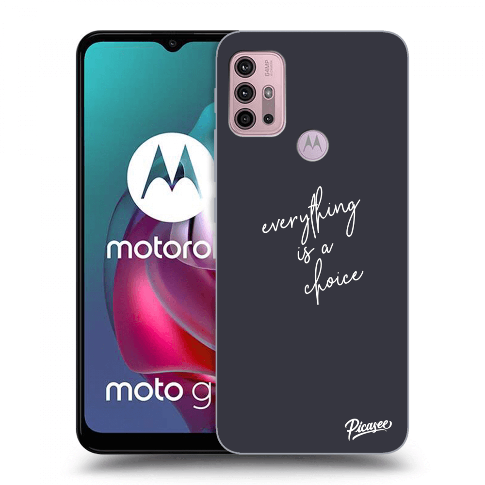 Picasee silikonski črni ovitek za Motorola Moto G30 - Everything is a choice