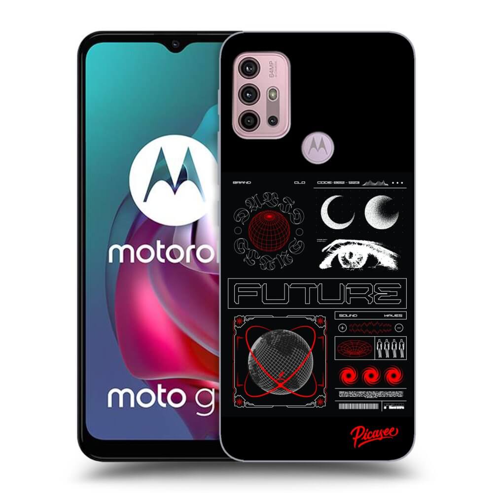 Picasee silikonski črni ovitek za Motorola Moto G30 - WAVES