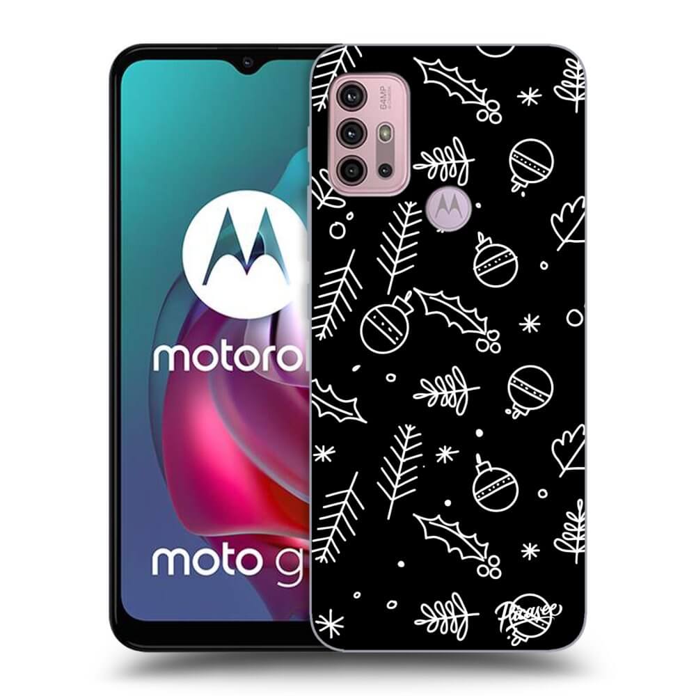Picasee silikonski črni ovitek za Motorola Moto G30 - Mistletoe