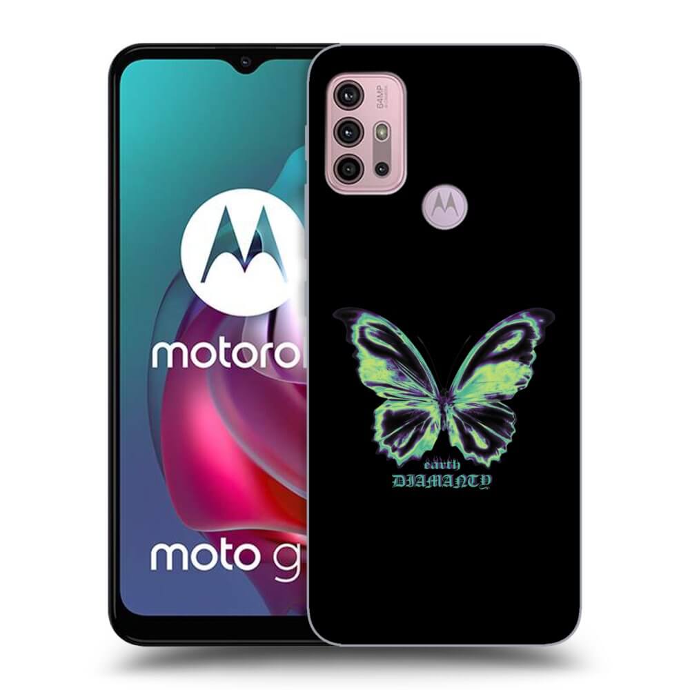 Picasee silikonski črni ovitek za Motorola Moto G30 - Diamanty Blue