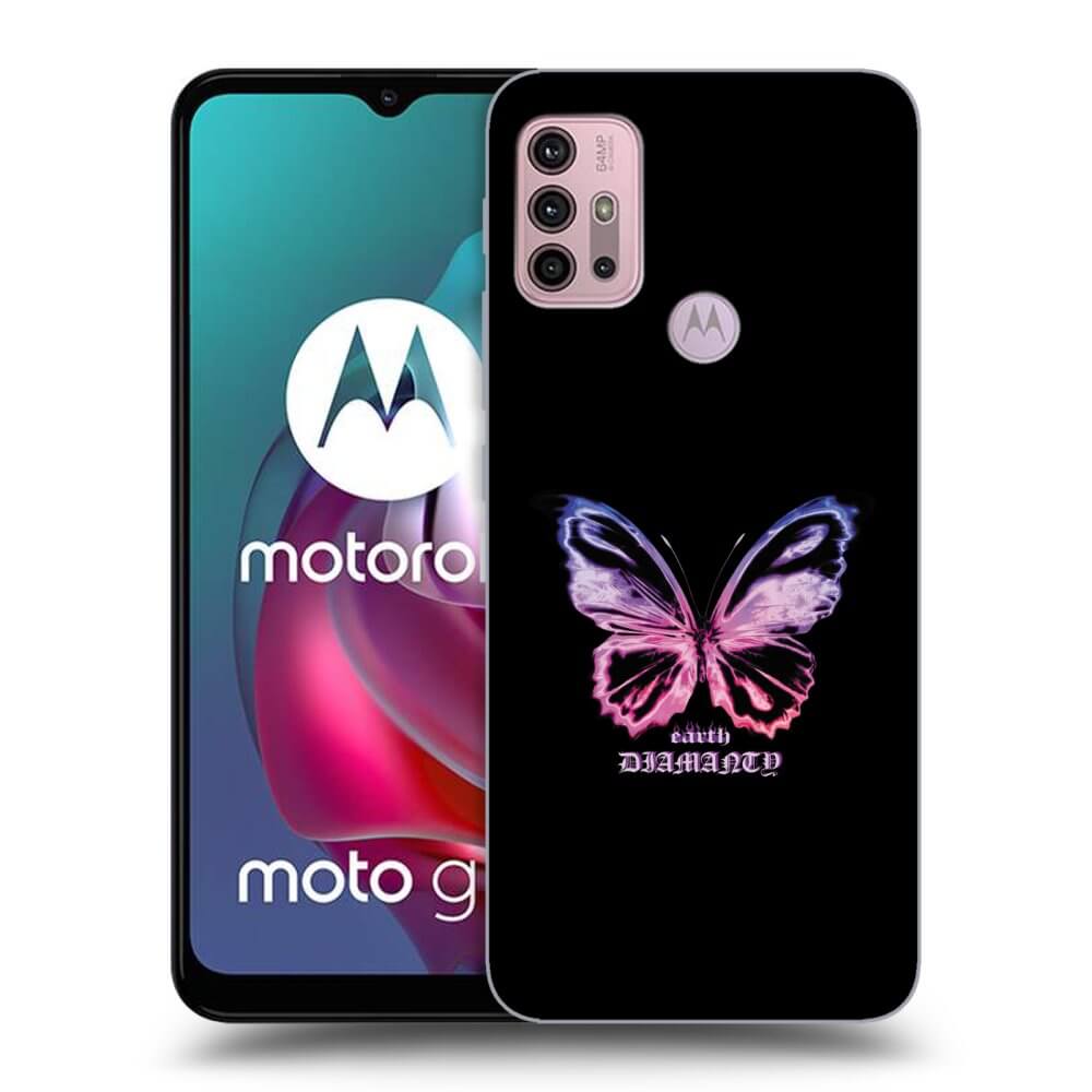 Picasee silikonski črni ovitek za Motorola Moto G30 - Diamanty Purple