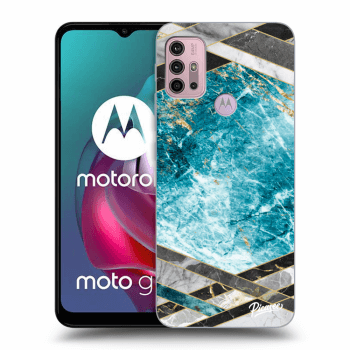 Ovitek za Motorola Moto G30 - Blue geometry