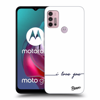 Picasee silikonski črni ovitek za Motorola Moto G30 - I love you