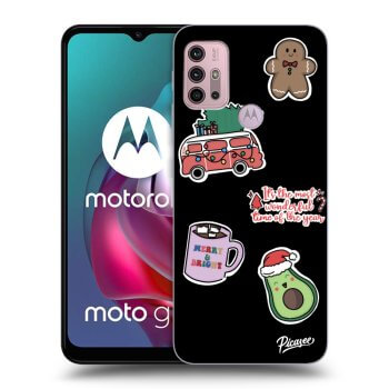 Picasee silikonski črni ovitek za Motorola Moto G30 - Christmas Stickers