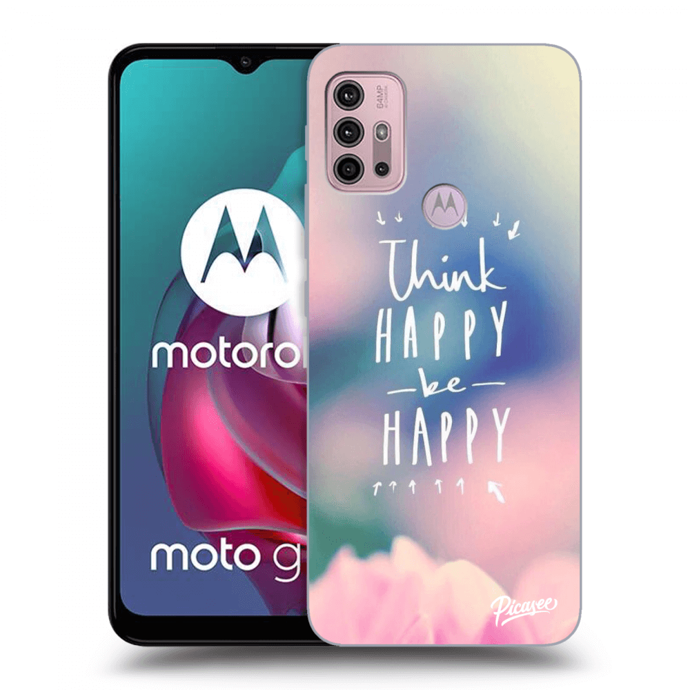 Picasee silikonski črni ovitek za Motorola Moto G30 - Think happy be happy