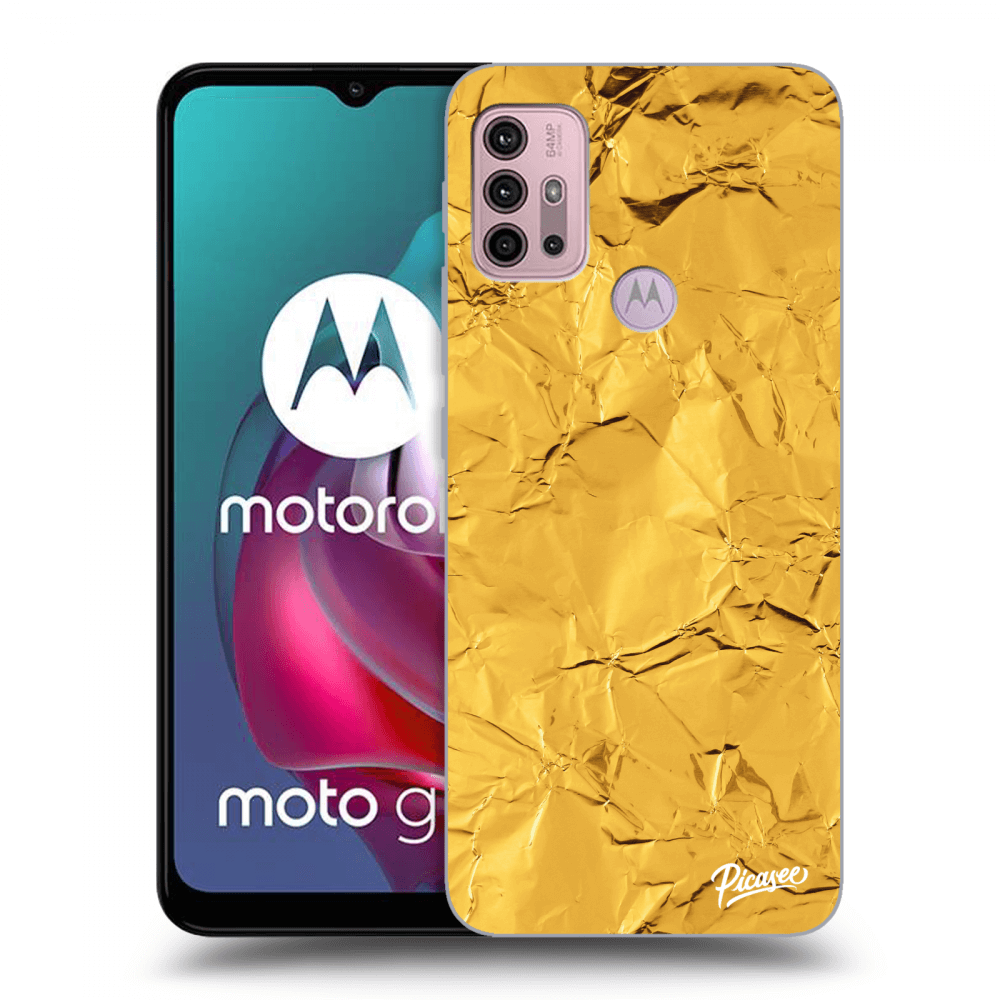Picasee silikonski črni ovitek za Motorola Moto G30 - Gold
