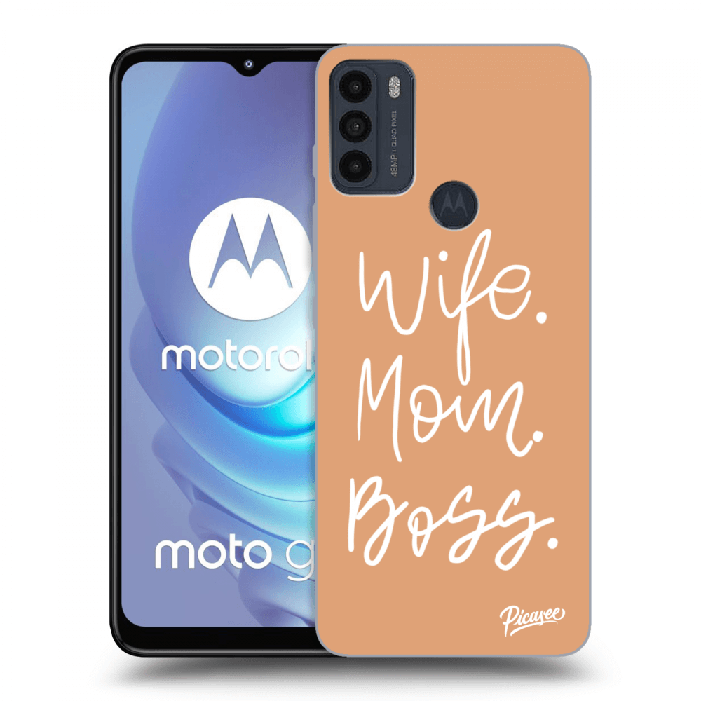 Picasee silikonski črni ovitek za Motorola Moto G50 - Boss Mama