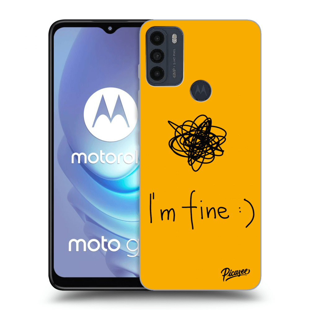 Picasee silikonski črni ovitek za Motorola Moto G50 - I am fine