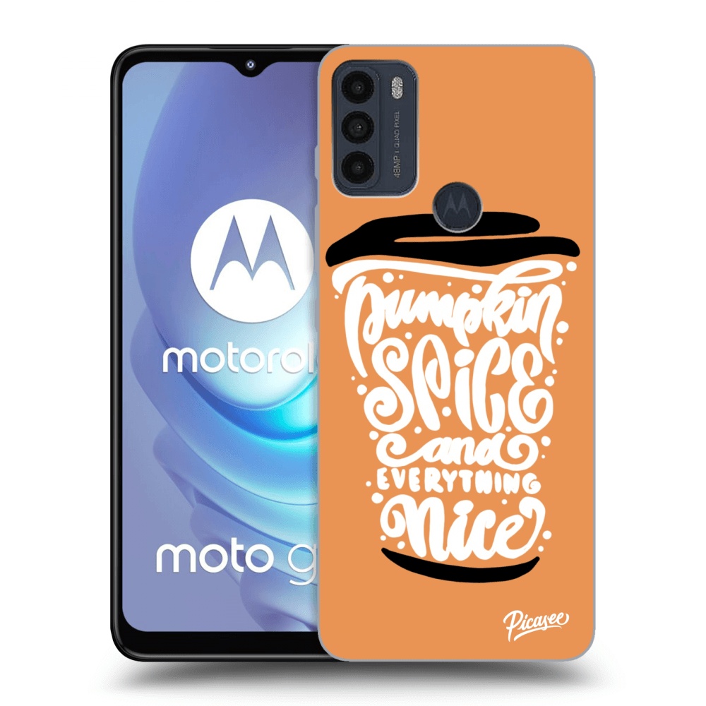 Picasee silikonski črni ovitek za Motorola Moto G50 - Pumpkin coffee
