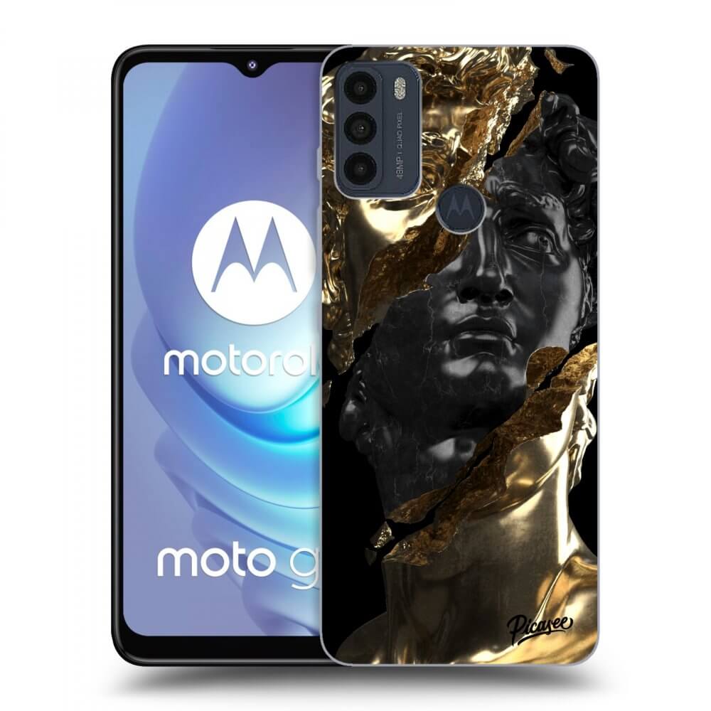 Picasee silikonski črni ovitek za Motorola Moto G50 - Gold - Black