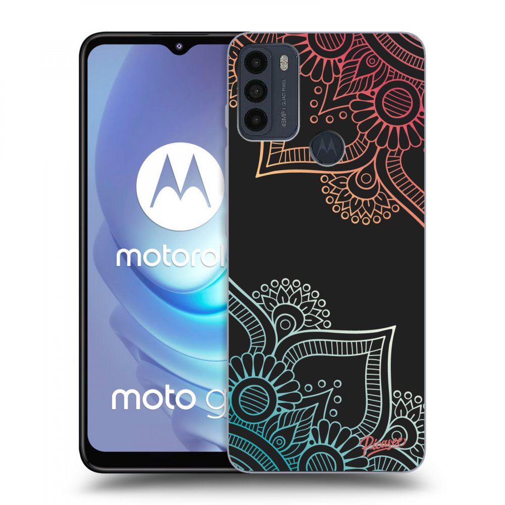 Picasee silikonski črni ovitek za Motorola Moto G50 - Flowers pattern