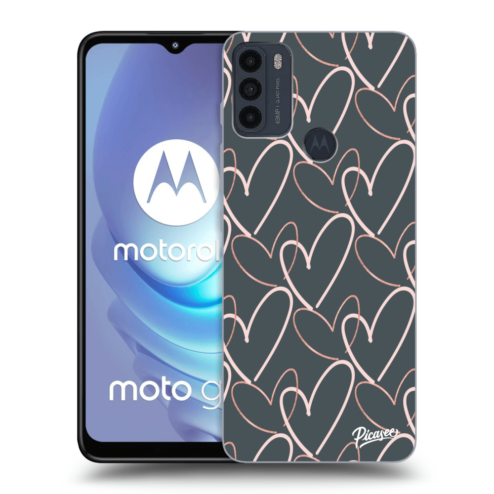 Picasee silikonski črni ovitek za Motorola Moto G50 - Lots of love