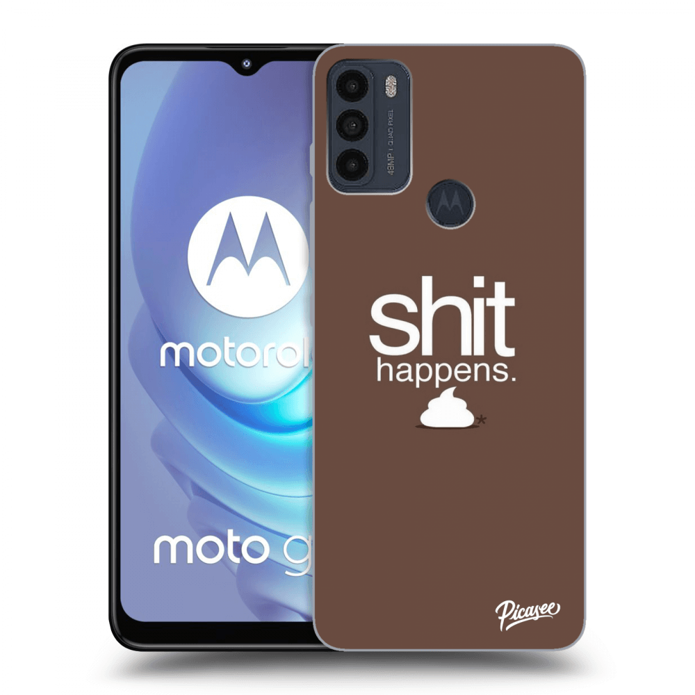 Picasee silikonski črni ovitek za Motorola Moto G50 - Shit happens