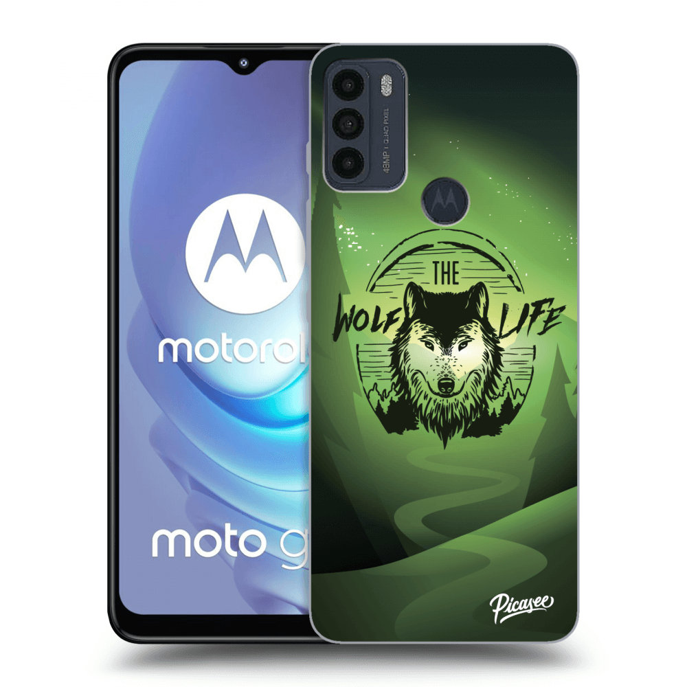 Picasee silikonski črni ovitek za Motorola Moto G50 - Wolf life