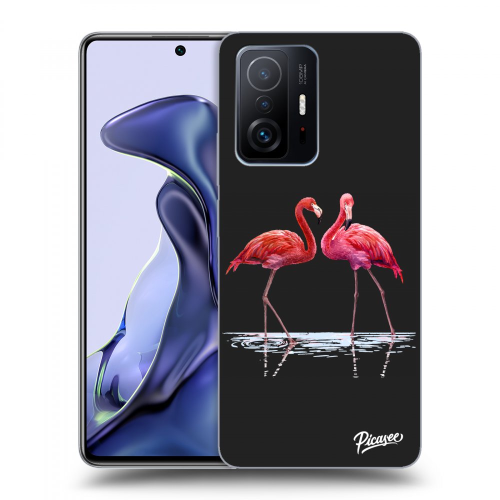 Picasee silikonski črni ovitek za Xiaomi 11T - Flamingos couple