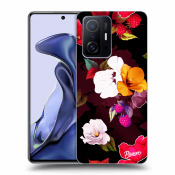 Picasee silikonski črni ovitek za Xiaomi 11T - Flowers and Berries