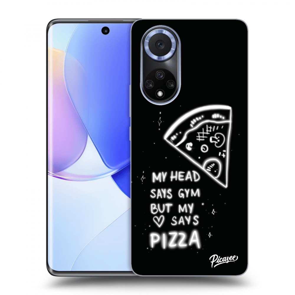 Picasee silikonski črni ovitek za Huawei Nova 9 - Pizza