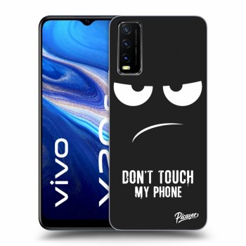 Picasee silikonski črni ovitek za Vivo Y20s - Don't Touch My Phone