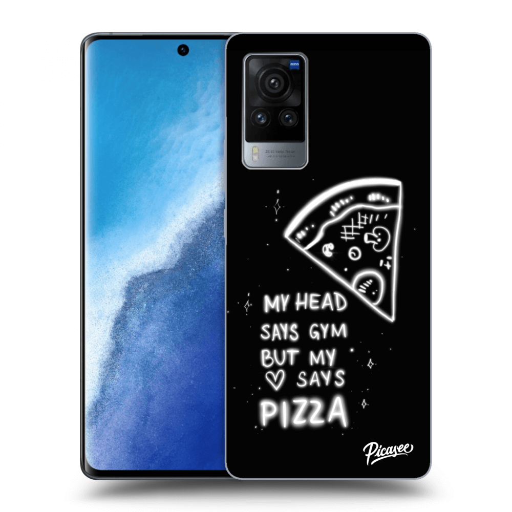 Picasee silikonski črni ovitek za Vivo X60 Pro 5G - Pizza