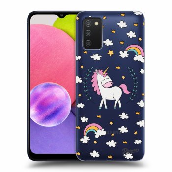 Picasee silikonski prozorni ovitek za Samsung Galaxy A03s A037G - Unicorn star heaven