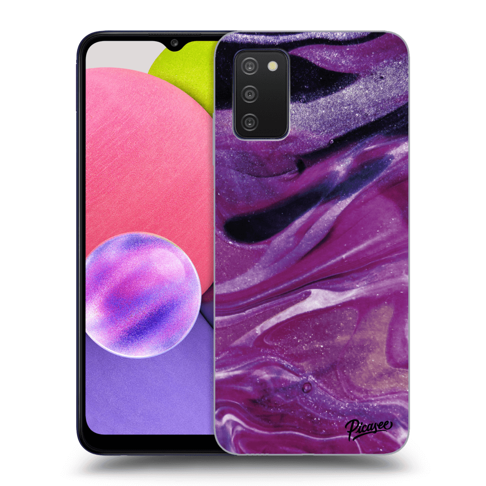 Picasee ULTIMATE CASE za Samsung Galaxy A03s A037G - Purple glitter