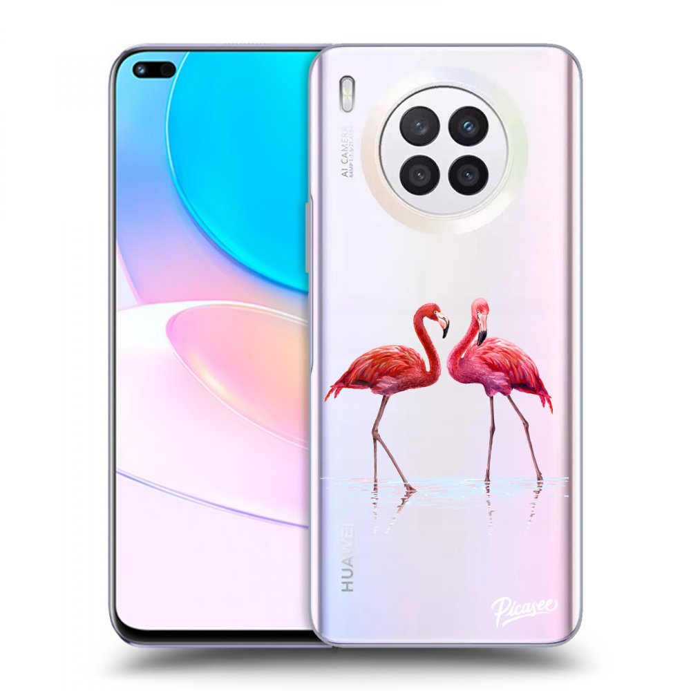 Picasee silikonski prozorni ovitek za Huawei Nova 8i - Flamingos couple