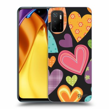 Picasee silikonski črni ovitek za Xiaomi Poco M3 Pro 5G - Colored heart