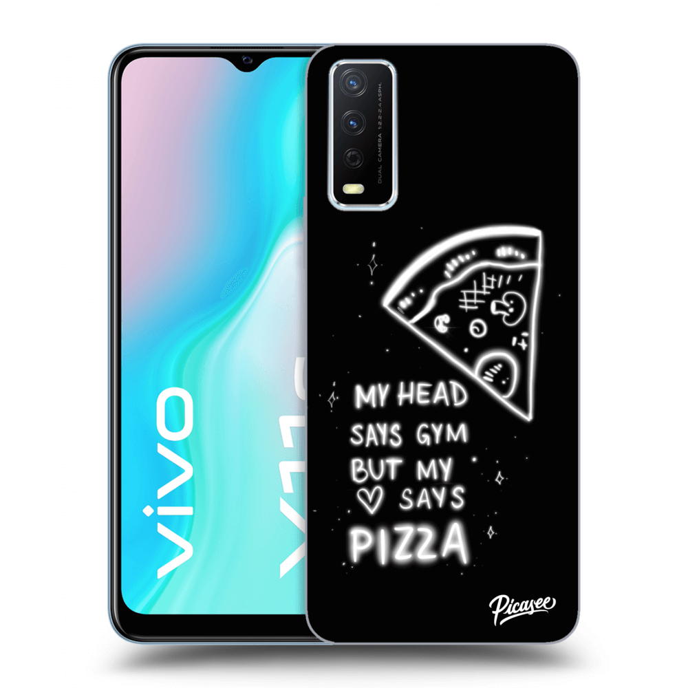 Picasee silikonski črni ovitek za Vivo Y11s - Pizza