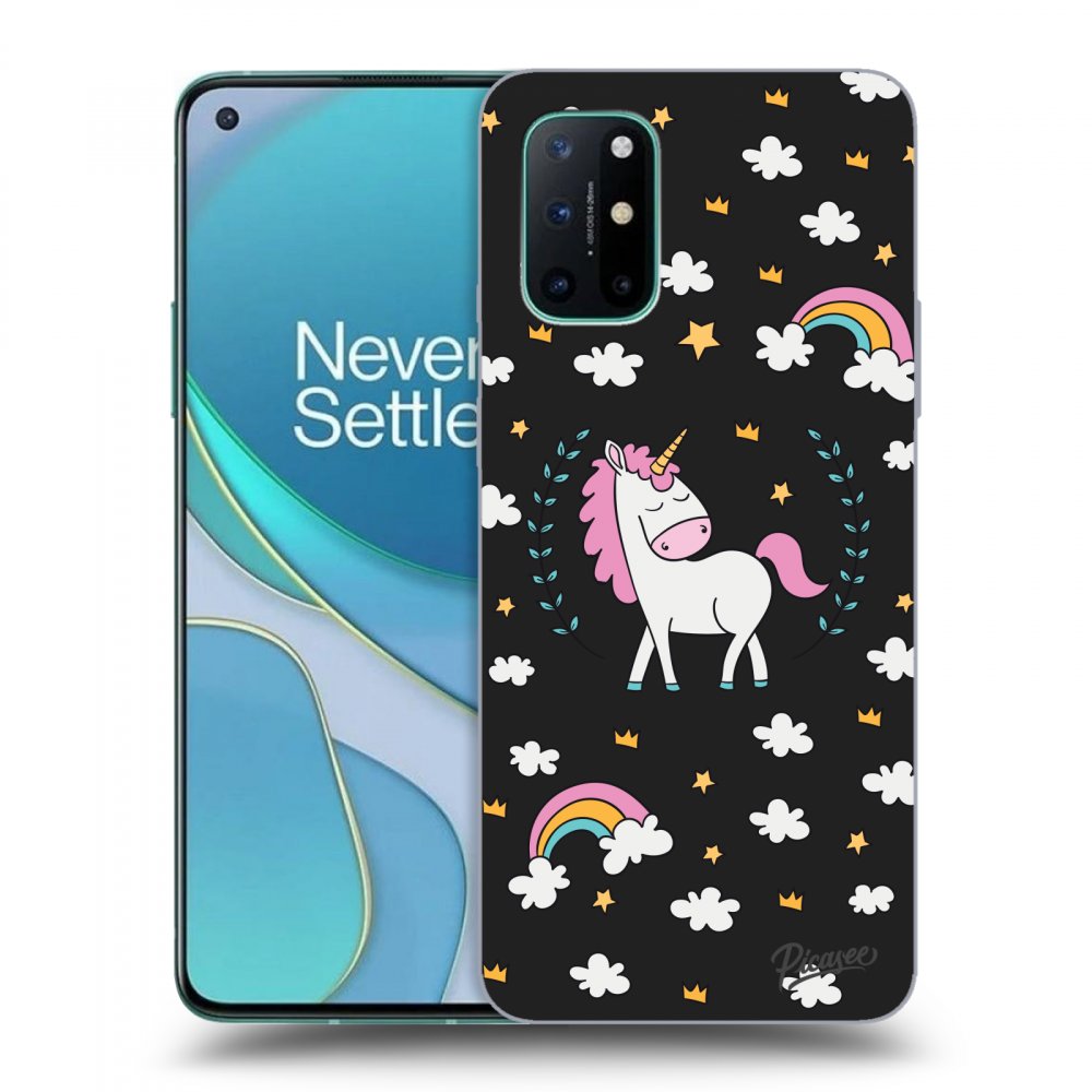 Picasee silikonski črni ovitek za OnePlus 8T - Unicorn star heaven