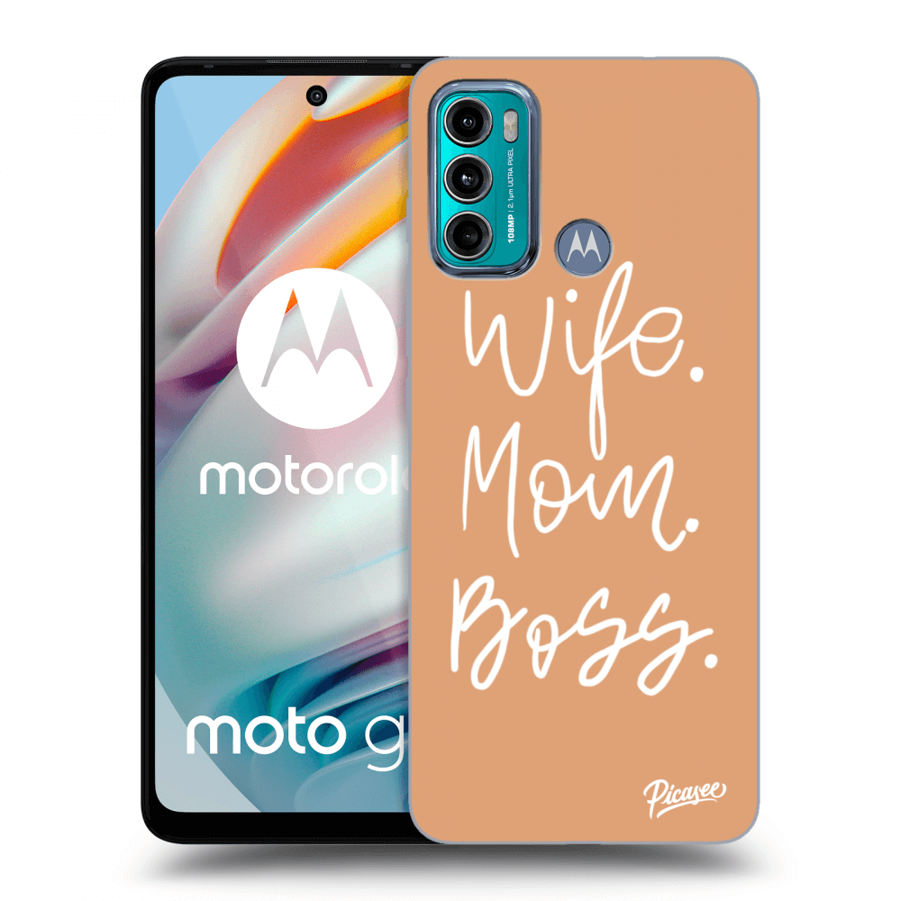 Picasee silikonski črni ovitek za Motorola Moto G60 - Boss Mama