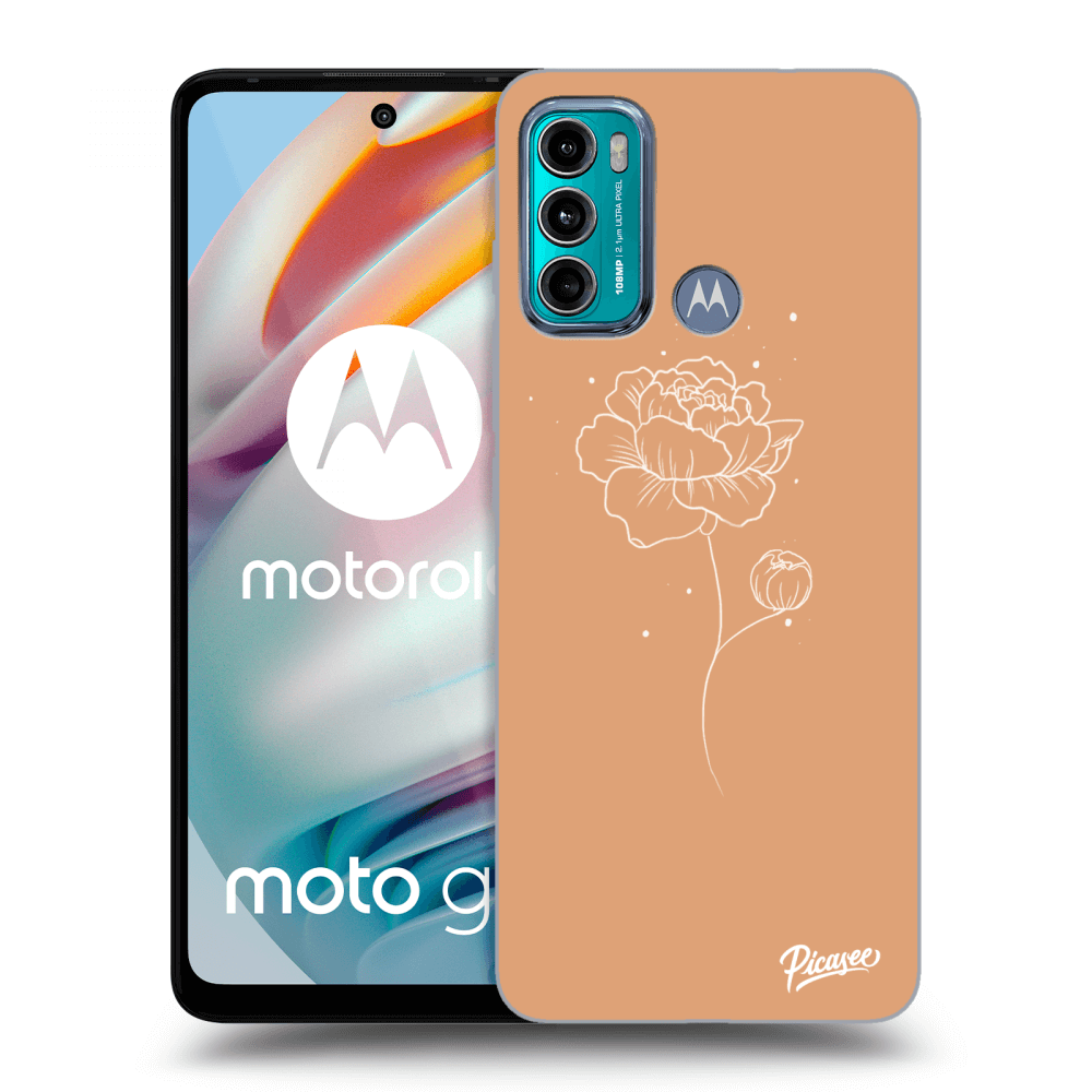 Picasee silikonski črni ovitek za Motorola Moto G60 - Peonies