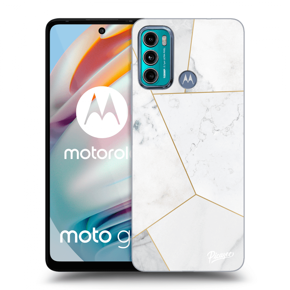 Picasee silikonski črni ovitek za Motorola Moto G60 - White tile