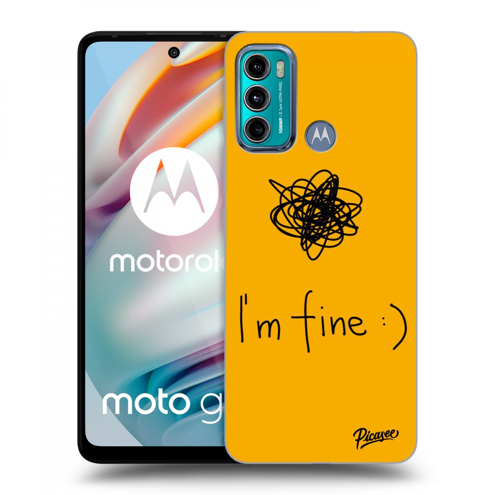 Picasee silikonski črni ovitek za Motorola Moto G60 - I am fine